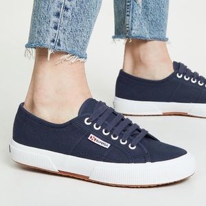 Superga Navy Platform Sneakers
